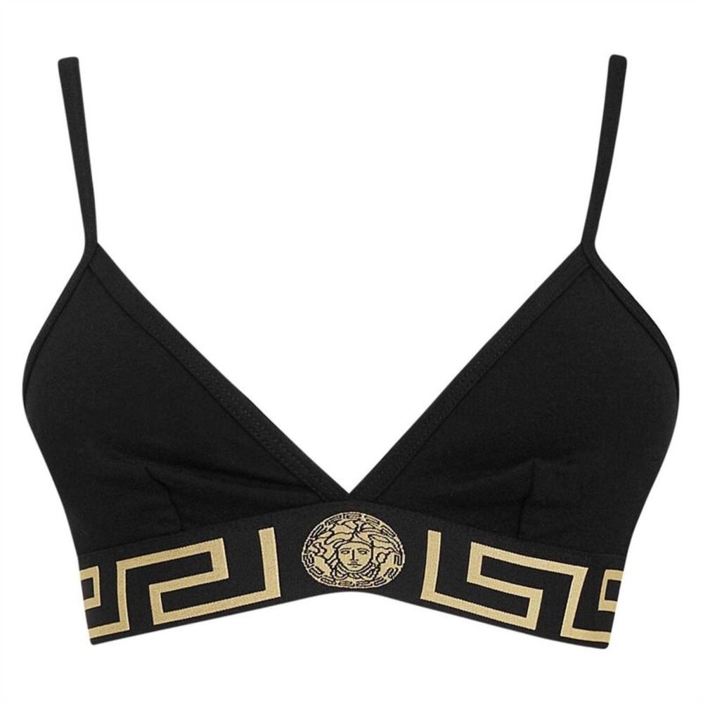Versace Womens/Ladies Greca Icon Bralette / Black